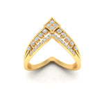 Load image into Gallery viewer, Double Row Crown Chevron Diamond Vanki Ring
