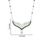 Load image into Gallery viewer, emerald-filigree-tanmaniya-spaced-out-mangalsutra-in-white-gold-mgs9027gemgrangle1-nl-wg-hw.jpg?v=1781779946