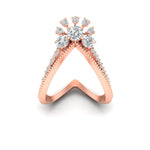 Load image into Gallery viewer, Floral Cluster Round Cut Diamond Vanki Ring