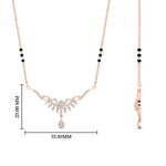 Load image into Gallery viewer, floral-drop-3-black-bead-diamond-mangalsutra-necklace-in-rose-gold-mgs9082angle2-nl-rg-hw.jpg?v=1785409570