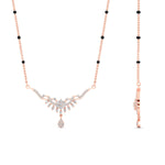 Load image into Gallery viewer, floral-drop-spaced-out-black-bead-diamond-mangalsutra-necklace-in-rose-gold-mgs9082angle2-nl-rg.jpg?v=1785409827