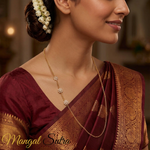 Load image into Gallery viewer, flower-design-diamond-mugappu-thali-chain-in-yellow-gold-MGS11077