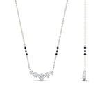 Load image into Gallery viewer, half-carat-five-stone-diamond-3-black-bead-mangalsutra-necklace-in-white-gold-mgs11130angle2-0.50ct-nl-wg.jpg?v=1777281703