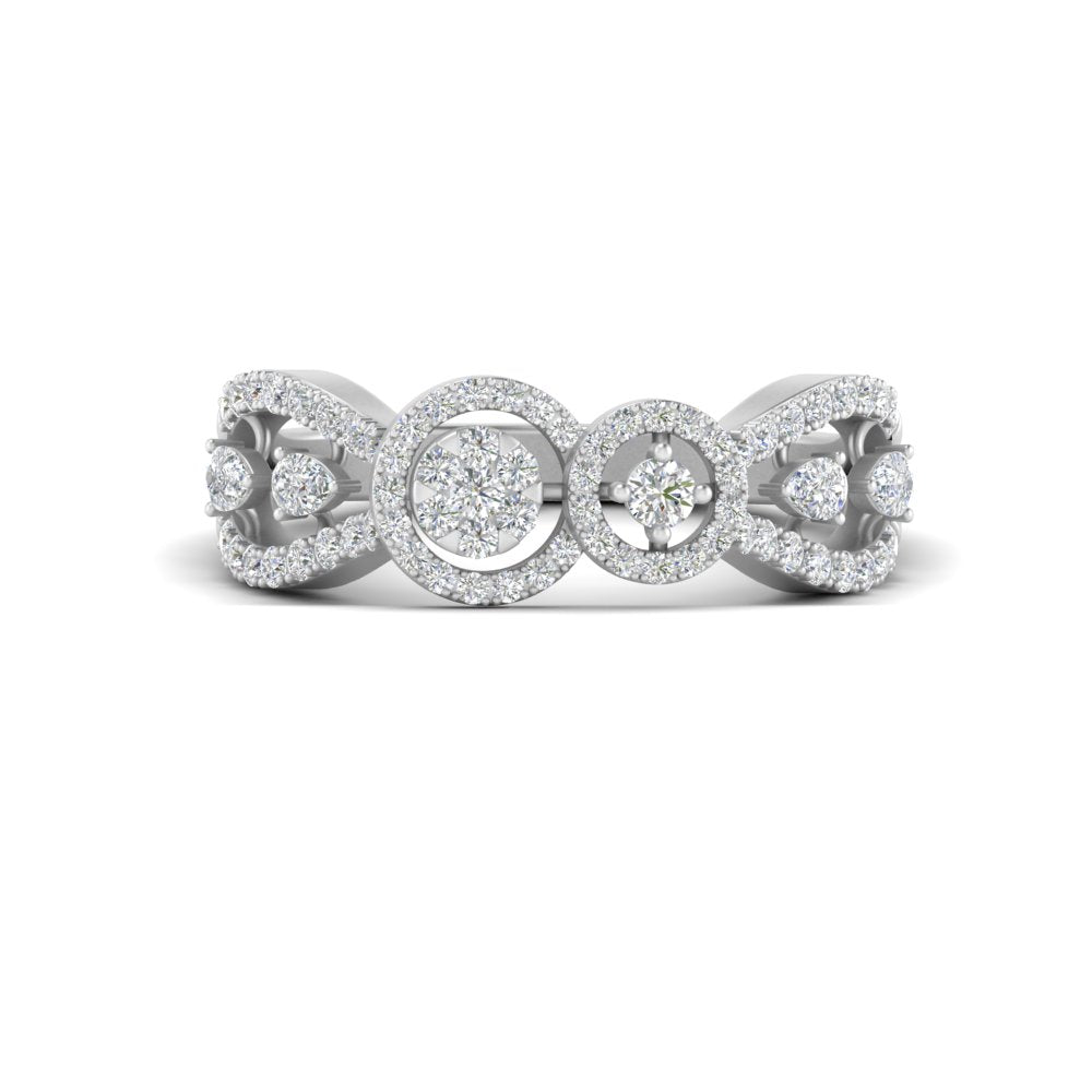 Halo Diamond Indian Style Engagement Ring