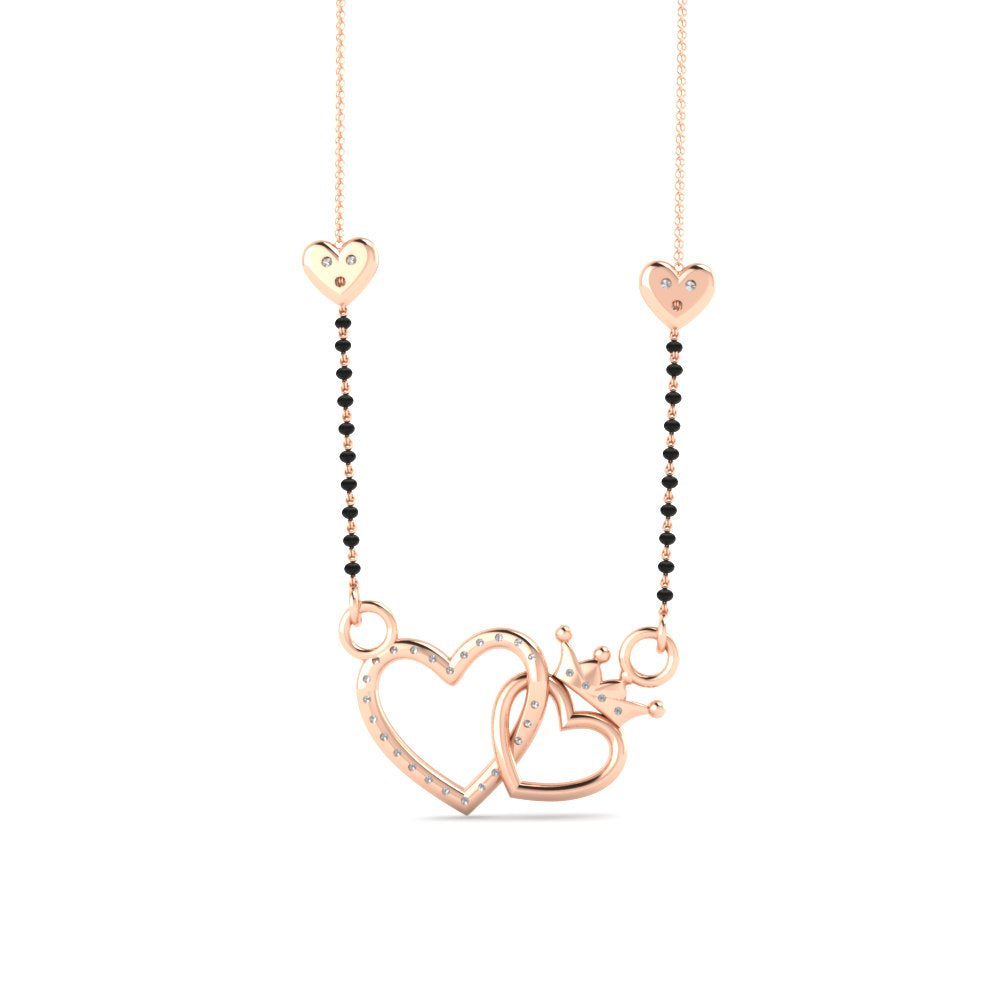 Heart and Crown Diamond Mangalsutra