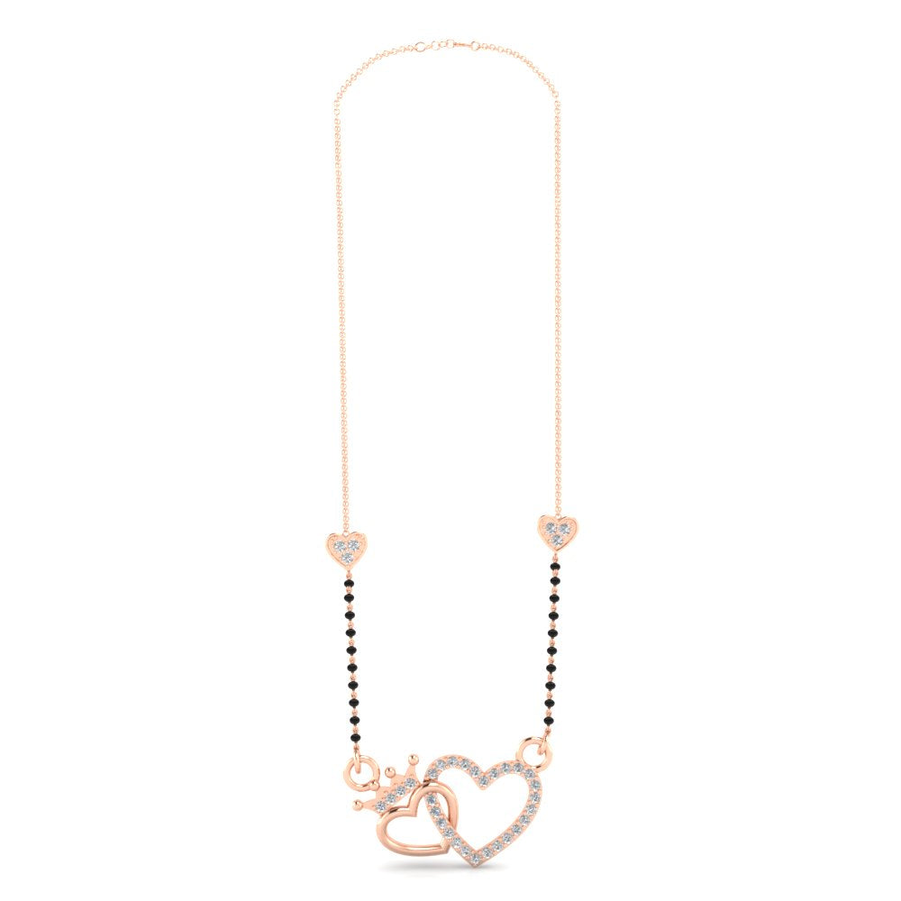 Heart and Crown Diamond Mangalsutra