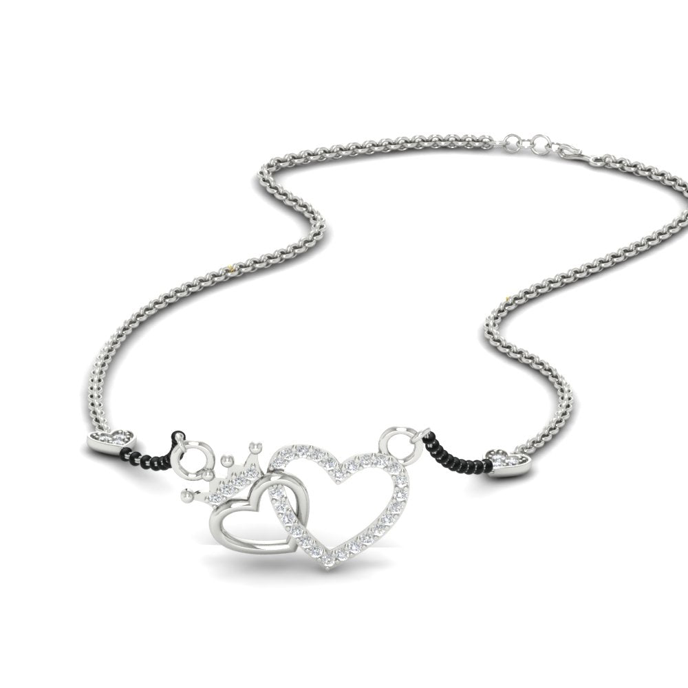 Heart and Crown Diamond Mangalsutra