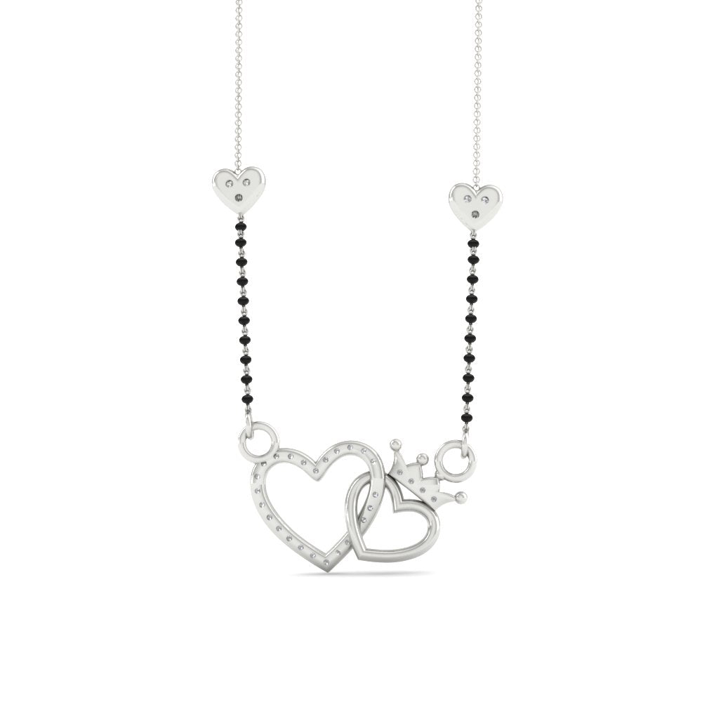 Heart and Crown Diamond Mangalsutra