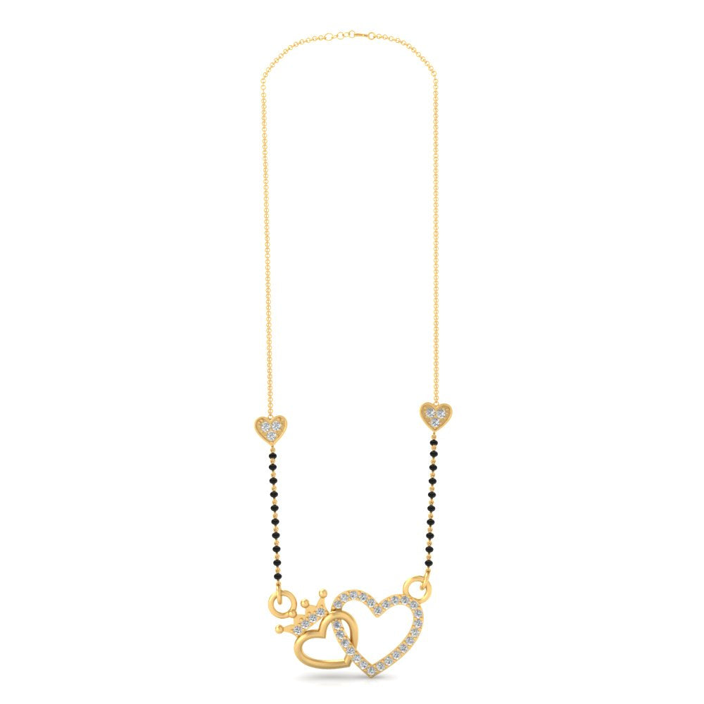 Heart and Crown Diamond Mangalsutra