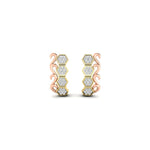 Load image into Gallery viewer, Hexagon Diamond J Hoops Earrings