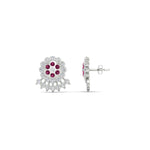 Load image into Gallery viewer, Impon Floral Stud Diamond Earrings