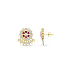 Load image into Gallery viewer, Impon Floral Stud Diamond Earrings