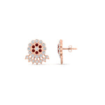 Load image into Gallery viewer, Impon Floral Stud Diamond Earrings