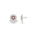 Load image into Gallery viewer, Impon Floral Stud Diamond Earrings