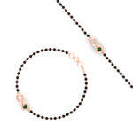 Load image into Gallery viewer, infinity-knot-emerald-mens-mangalsutra-hand-bracelet-in-rose-gold-mgsmbrc11839gemgrangle4-nl-rg.jpg