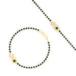 Load image into Gallery viewer, infinity-knot-emerald-mens-mangalsutra-hand-bracelet-in-yellow-gold-mgsmbrc11839gemgrangle4-nl-yg.jpg