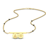 Load image into Gallery viewer, laxmi-_-pushpa-kasu-thali-delicate-black-beads-mangalsutra-in-yellow-gold-mgs11652sleep-nl-yg