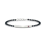 Load image into Gallery viewer, mens-pink-sapphire-bar-mangalsutra-bracelet-in-white-gold-mgsmbrc11833gsadrpiangle1-nl-wg.jpg