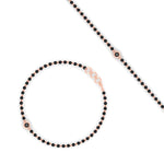 Load image into Gallery viewer, mens-single-bezel-set-black-diamond-mangalsutra-bracelet-in-rose-gold-mgsmbrc11836blackangle4-nl-rg.jpg