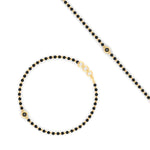 Load image into Gallery viewer, mens-single-bezel-set-black-diamond-mangalsutra-bracelet-in-yellow-gold-mgsmbrc11836blackangle4-nl-yg.jpg