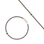 Load image into Gallery viewer, mens-single-bezel-set-green-emerald-mangalsutra-bracelet-in-rose-gold-mgsmbrc11836gemgrangle4-nl-rg.jpg