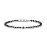 Load image into Gallery viewer, mens-single-bezel-set-green-emerald-mangalsutra-bracelet-in-white-gold-mgsmbrc11836gemgrangle1-nl-wg.jpg