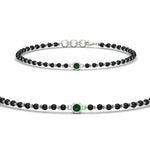 Load image into Gallery viewer, mens-single-bezel-set-green-emerald-mangalsutra-bracelet-in-white-gold-mgsmbrc11836gemgrsleep-nl-wg.jpg