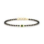 Load image into Gallery viewer, mens-single-bezel-set-green-emerald-mangalsutra-bracelet-in-yellow-gold-mgsmbrc11836gemgrangle1-nl-yg.jpg