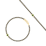 Load image into Gallery viewer, mens-single-bezel-set-green-emerald-mangalsutra-bracelet-in-yellow-gold-mgsmbrc11836gemgrangle4-nl-yg.jpg
