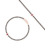 Load image into Gallery viewer, mens-single-bezel-set-pink-sapphire-mangalsutra-bracelet-in-rose-gold-mgsmbrc11836gsadrpiangle4-nl-rg.jpg