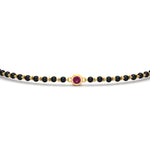 Load image into Gallery viewer, mens-single-bezel-set-pink-sapphire-mangalsutra-bracelet-in-yellow-gold-mgsmbrc11836gsadrpiangle5-nl-yg.jpg