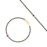 Load image into Gallery viewer, mens-single-bezel-set-sapphire-mangalsutra-bracelet-in-yellow-gold-mgsmbrc11836gsablangle4-nl-yg.jpg