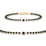 Load image into Gallery viewer, mens-single-bezel-set-sapphire-mangalsutra-bracelet-in-yellow-gold-mgsmbrc11836gsablsleep-nl-yg.jpg