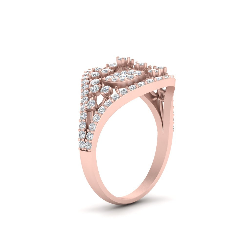 Mesh Diamond Cocktail Engagement Ring