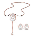 Load image into Gallery viewer, Oval Chain Diamond Mangalsutra With Earring Set