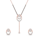 Load image into Gallery viewer, Oval Chain Diamond Mangalsutra With Earring Set