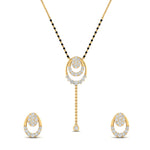 Load image into Gallery viewer, Oval Chain Diamond Mangalsutra With Earring Set