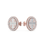 Load image into Gallery viewer, Oval Shaped Baguette Diamond Fancy Stud Earrings