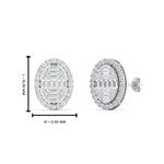 Load image into Gallery viewer, Oval Shaped Baguette Diamond Fancy Stud Earrings