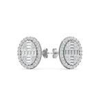 Load image into Gallery viewer, Oval Shaped Baguette Diamond Fancy Stud Earrings