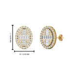 Load image into Gallery viewer, Oval Shaped Baguette Diamond Fancy Stud Earrings