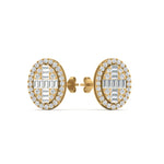 Load image into Gallery viewer, Oval Shaped Baguette Diamond Fancy Stud Earrings
