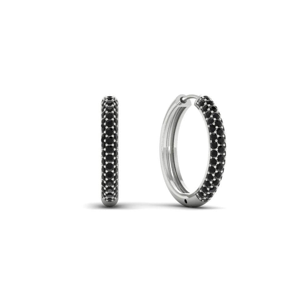Pave Set Diamond Hoop Earrings