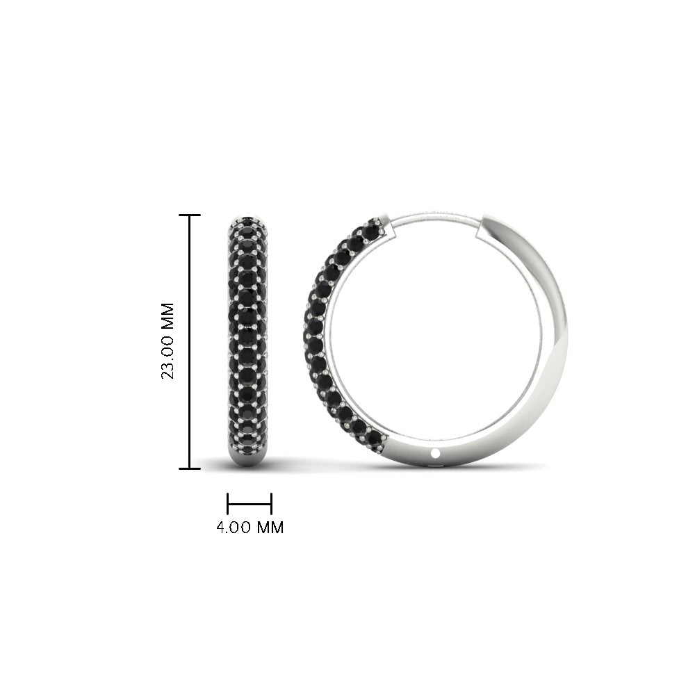 Pave Set Diamond Hoop Earrings