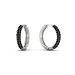 Load image into Gallery viewer, Pave Set Diamond Hoop Earrings