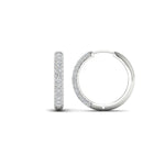 Load image into Gallery viewer, Pave Set Diamond Hoop Earrings