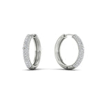 Load image into Gallery viewer, Pave Set Diamond Hoop Earrings