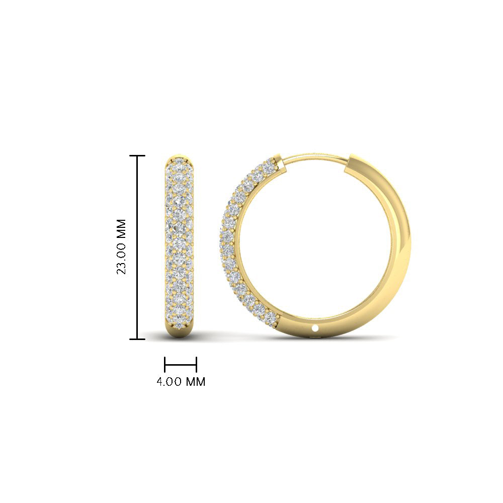Pave Set Diamond Hoop Earrings