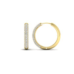 Load image into Gallery viewer, Pave Set Diamond Hoop Earrings