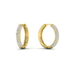 Load image into Gallery viewer, Pave Set Diamond Hoop Earrings
